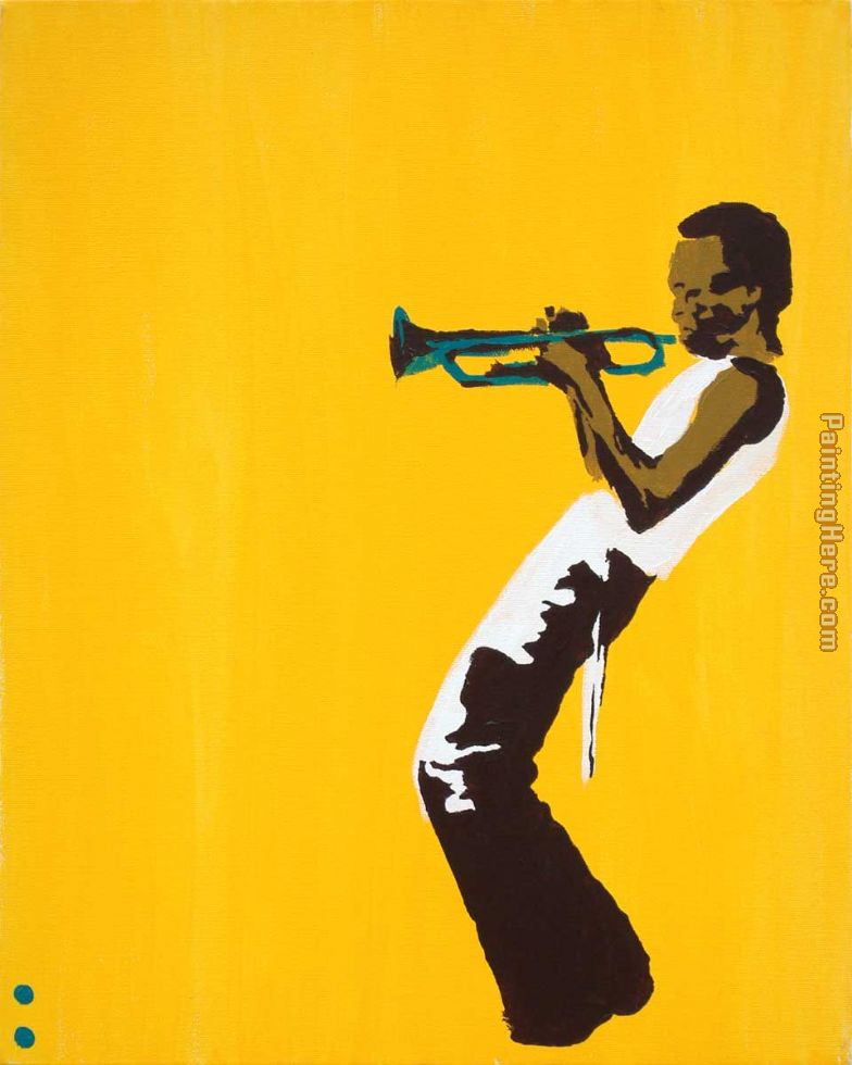 miles on yellow painting - Pop art miles on yellow art painting